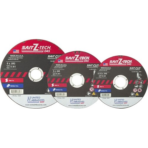 UA® SAIT® 23324 Cut-Off Wheel, 4-1/2 in Wheel Dia, 0.045 in Wheel Thickness, 7/8 in Center Hole, 36 Grit, Zirconia Alumina Abrasive