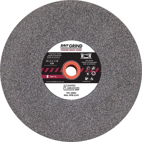 UA® SAIT® 28006 Straight Grinding Wheel, 6 in Wheel Dia, 1 in Wheel Thickness, 1 in Center Hole, Aluminum Oxide Abrasive