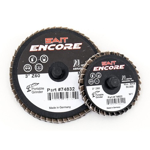 UA® SAIT® 74823 Coated Abrasive Flap Disc, 2 in Disc Dia, 80 Grit, Medium Grade, Zirconium Abrasive