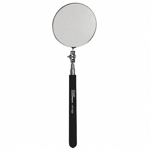 Ullman HTS-2 Inspection Mirror, 3-1/4 in Mirror, Round Shape, 6-1/2 in Length, Cushion Grip Handle