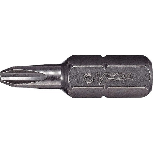 VEGA 125P1R Power Bit, Imperial, Phillips Point, #1 Point, 1 in Overall Length, Phillips, Gunmetal Gray, S2 Modified Steel