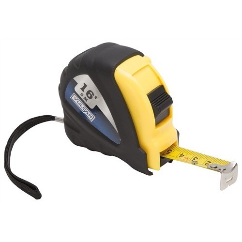 Measuring Tape, 16 ft Blade Length, 3/4 in Blade Width, Steel Blade, Measuring System: SAE
