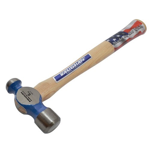 Vaughan® TC308 Ball Pein Hammer, Ball Pein Hammer Type, 11-3/4 in Overall Length, 8 oz Head, Steel Head, Hickory Handle