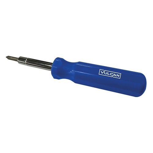 Vulcan Threaded Products CC922 Multi-Bit Screwdriver, 3/16 to 1/4 in Screwdriver Size Range, Chrome Vanadium Steel