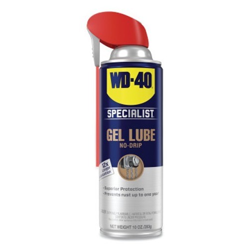 WD-40® 780-300103 Spray and Stay Lubricant, 10 oz Container, Aerosol Can Container, Gel Form, Amber, 0.88 Specific Gravity