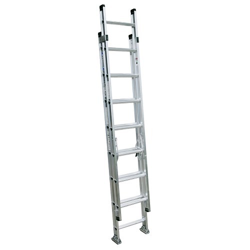 WERNER® D1516-2 Extension Ladder, 156 in Overall Length, ANSI Code: A14.2-2007, 300 lb Load, Aluminum