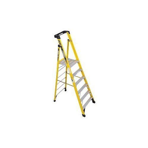 WERNER® PD7300 Podium Ladder, 10 ft Ladder Height, 375 lb Load, Fiberglass