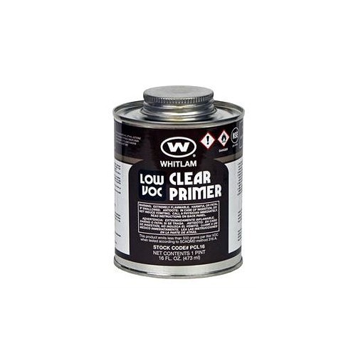 WHITLAM® PCL16 Low VOC Primer, For Use With: Abs, Pvc And Cpvc Pipe And Fittings, Clear, 16 oz Container