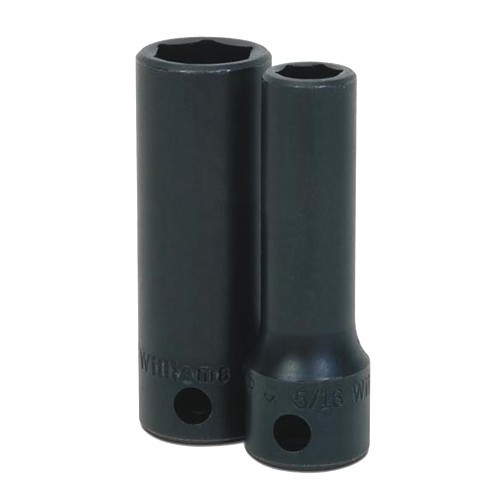 WILLIAMS 12-618 Impact Socket, Yes Impact Rated, SAE, 3/8 in Drive, Deep Socket, 9/16 in Socket, 6 Points