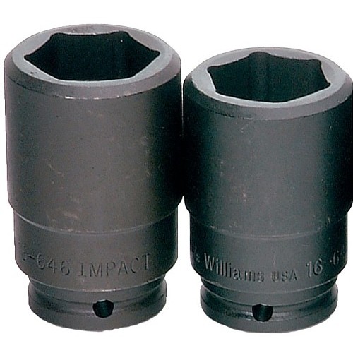 WILLIAMS 16-646 Impact Socket, Yes Impact Rated, SAE, 3/4 in Drive, Deep Socket, 1-7/16 in Socket, 6 Points