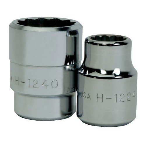 WILLIAMS JHWH-1256 Shallow Socket, 12-Point Drive, 1-3/4 in Male Drive, 3/4 in Female Drive, Alloy Steel, Chrome Plated