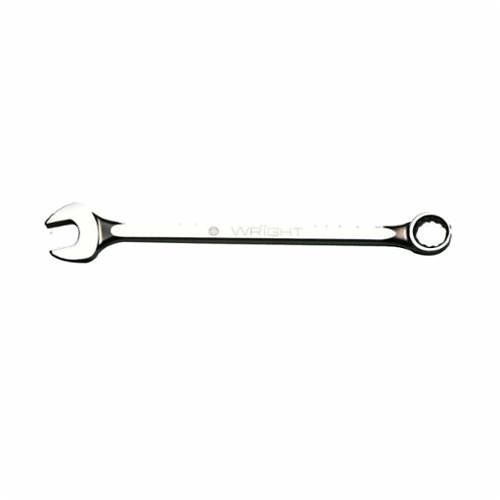 WRIGHTGrip™ 1120 Flat Stem Combination Wrench, 5/8 in, 12 Points, 15 deg Offset, 8-35/64 in OAL, Satin, ASME B107.100