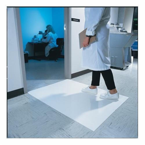 Wearwell® 095.24x45WH 95 Series Contamination Control Clean Room Mat, 45 in L x 24 in W x 1/8 in THK, White, Polyethylene, 30 Sheets per Mat