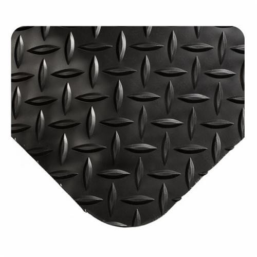 Diamond-Plate SpongeCote™ UltraSoft 414.1516X3X10BYL Heavy Duty Solid Anti-Fatigue Mat, 10 ft L x 3 ft W x 15/16 in THK, PVC, Diamond Plate Surface Pattern, Nitrile Infused Sponge Base