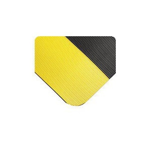 Wearwell® SpongeCote™ 431.12x3x5BYL Medium Duty Solid Anti-Fatigue Mat, 5 ft L x 3 ft W x 1/2 in THK, PVC, Corrugated/Ribbed Surface Pattern, PVC Sponge Base