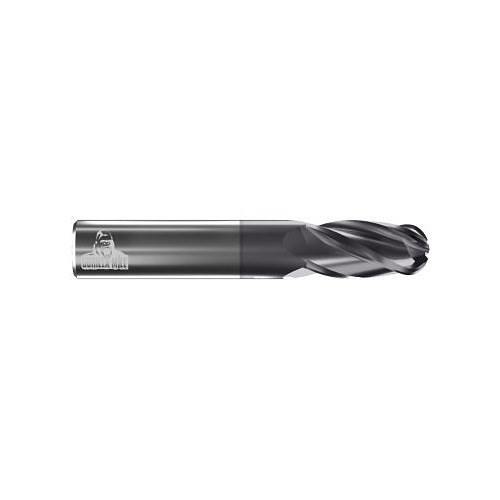 Ball Nose End Mill, 1/2 in Cutting Dia, Carbide Tipped