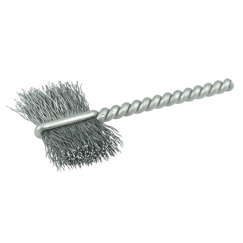 Weiler® 21040 Power Tube Brush, 1 in Brush Dia, 5/8 in Brush Length, 2.25 in Overall Length, 0.005 in Filament/Wire Diameter, Steel Fill