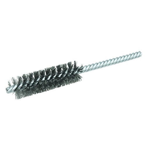 Weiler® 21110 Power Tube Brush, 3/4 in Brush Dia, 2.5 in Brush Length, 5.5 in Overall Length, 0.006 in Filament/Wire Diameter, Steel Fill