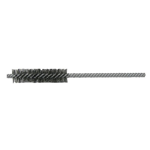 Weiler® 21116 Power Tube Brush, 1/2 in Brush Dia, 2 in Brush Length, 5 in Overall Length, 0.004 in Filament/Wire Diameter, Stainless Steel Fill