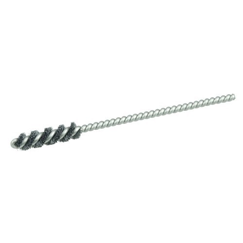 Weiler® 21175 Power Tube Brush, 5/16 in Brush Dia, 1 in Brush Length, 3.5 in Overall Length, 0.005 in Filament/Wire Diameter, Steel Fill