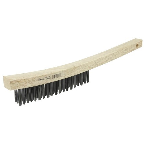 Weiler® 44053 Wire Scratch Brush, 14 L x 7/8 W in Block, 1-3/16 in Trim Length, Steel Trim