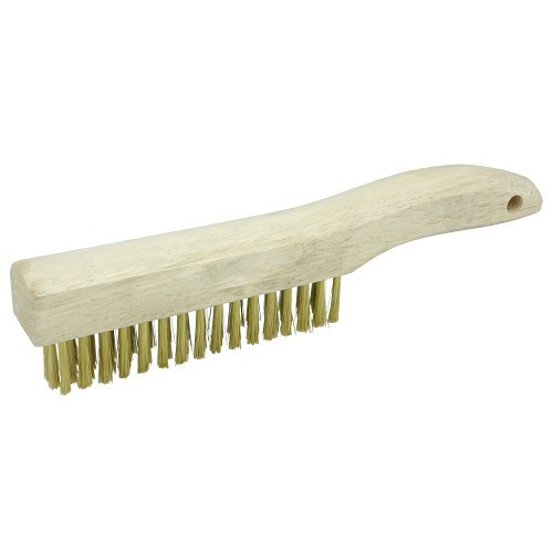 Weiler® 44119 Wire Scratch Brush, 10 L x 1-1/8 W in Block, 1 in Trim Length, Brass Trim