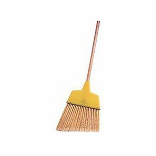 Weiler® 44305 Angle Broom, Flagged Plastic Bristle, 8-1/8 in W, 6 to 7-1/2 in L Trim, Tan Wood Handle, 54 in OAL