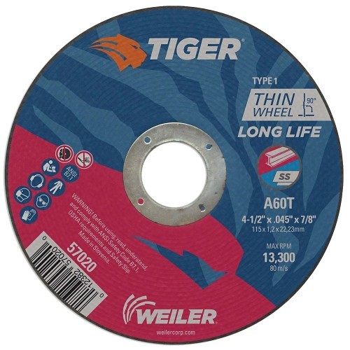 Weiler® Tiger® 57023 Cut-Off Wheel, 7 in Wheel Dia