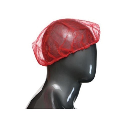 PIP® UB-24-1000R UB-1000 Latex Free Standard Weight Disposable Bouffant Cap, 24 in, Red, Spunbond Polypropylene