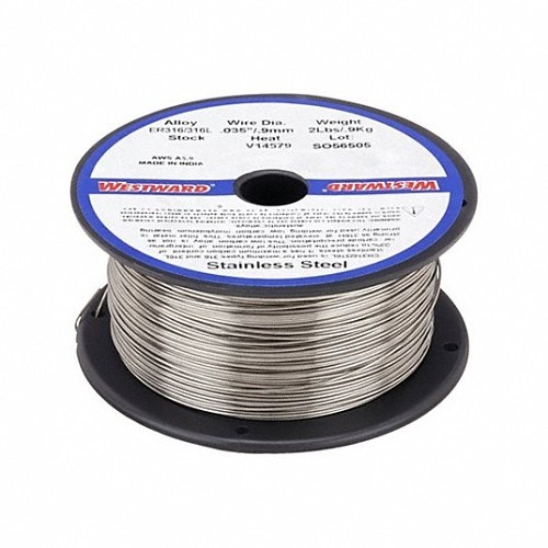 Westward® 41R285 Welding Wire, 0.035 in Wire Dia, 2 lb, Stainless Steel Wire