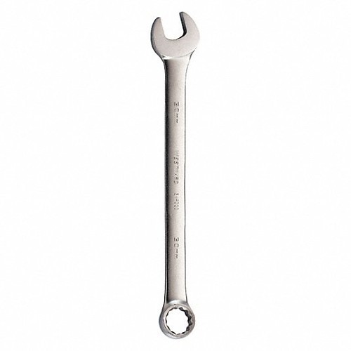 Westward® 54RZ20 Combination Wrench, Metric, 12 Points, 15 deg Offset, 16-1/4 in Overall Length, Alloy Steel, Satin Chrome