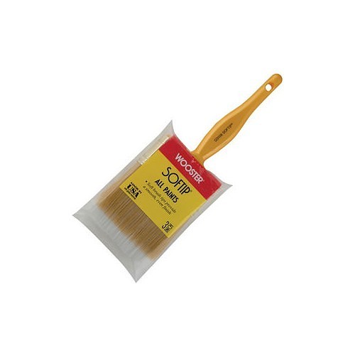 Wooster® Sof Tip 0Q31080030 Paint Brush, 2-11/16 in Overall Length, 3 in W x 11/16 in T Brush, Polyester/Nylon Brush, Plastic Handle, Varnish Paint