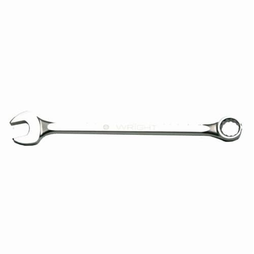 WRIGHTGripâ„¢ 1118 Flat Stem Combination Wrench, 9/16 in, 12 Points, 15 deg Offset, 7-15/16 in OAL, Satin, ASME B107.100