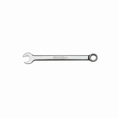WRIGHTGrip™ 1124 Flat Stem Combination Wrench, 3/4 in, 12 Points, 15 deg Offset, 10-3/64 in OAL, Satin, ASME B107.100