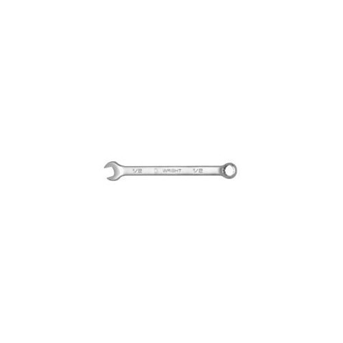 Wright Tool 875-1116 Combination Wrench, Imperial, 1/2 in Wrench Opening, 12 Points, 15 deg Offset, 7-5/32 in Overall Length, Satin, ASME B107