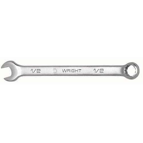 Wright Tool 875-1118 Combination Wrench, Imperial, 9/16 in Wrench Opening, 12 Points, 15 deg Offset, 7-15/16 in Overall Length, Satin