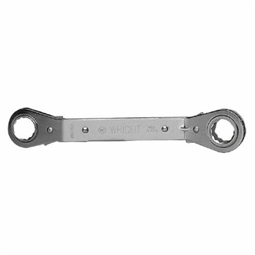 Wright Tool 9428 Box End Wrench, 3/4 x 7/8 in Wrench, 12 Points, 25 deg Offset, 8-3/4 in OAL, Alloy Steel, Polished Chrome/Nickel Plated