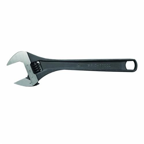 Wright Tool 9AB12 Adjustable Wrench, 1-1/2 in, 12 in OAL, Steel Body, Steel, Industrial Black