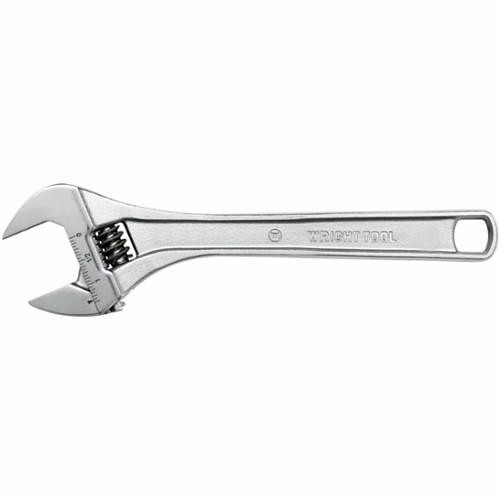 Wright Tool 9AC04 Adjustable Wrench, 1/2 in, 4 in OAL, Steel Body, Steel, Polished Chrome