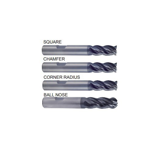 YG-1 UGMF70S956 Corner Radius End Mill, 1/8 in Cutter Dia, 0.01 in Corner Radius, 1/2 in Length of Cut, 4 Flutes, 1/8 in Shank Dia, 2-1/2 in Overall Length