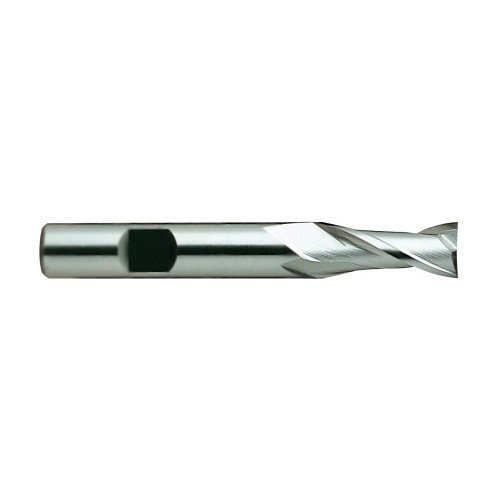 YG-1 01170 Series E1030 Center Cut Regular Length Single End Standard Square End Mill, 1 in Dia Cutter, 1-1/2 in Length of Cut, 2 Flutes, 5/8 in Dia Shank, 3-5/8 in OAL, Bright/Uncoated