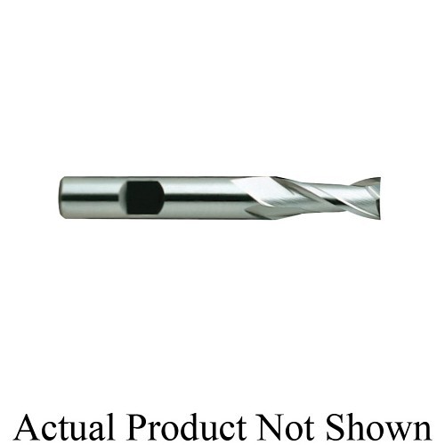 YG-1 01062 E1030 Regular Length Single End End Mill, 7/16 in Dia Cutter, 13/16 in Length of Cut, 2 Flutes, 3/8 in Dia Shank, 2-1/2 in OAL, Uncoated