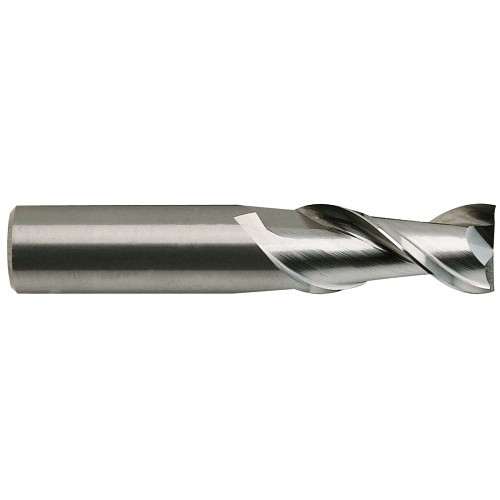 YG-1 17574 E5253 ALU-POWER Regular Length End Mill, 1/4 in Dia Cutter, 3/4 in Length of Cut, 2 Flutes, 3/8 in Dia Shank, 2-1/2 in OAL, Uncoated
