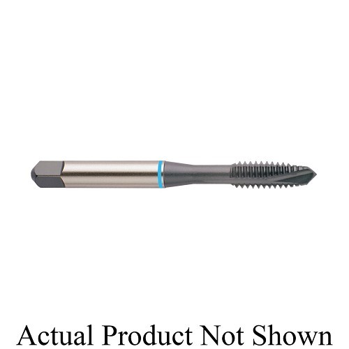 YG-1 O1723 Blue Ring High Performance Spiral Point Tap With Through Hole, Right Hand Cutting, 3/4-16 Thread, H3 Thread Limit, Plug Chamfer, 3 Flutes, Hardslick Coated, Super HSS