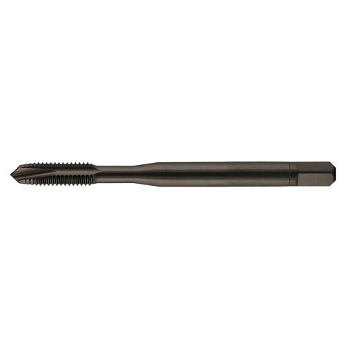 YMW Taps USA 382619 Spiral Point Tap, Right Hand Cutting, 7/16-14 in, H3, Plug Chamfer, 3 Flutes, Oxide, High Speed Steel, Stainless Steel