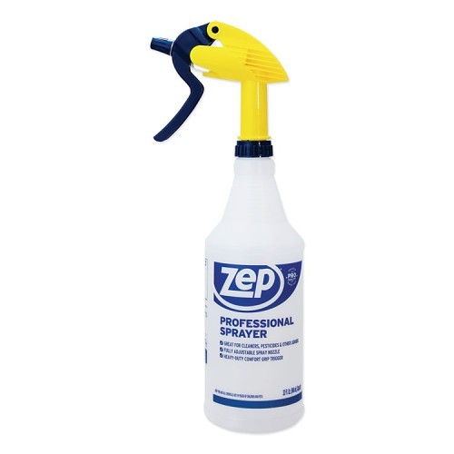 Zep® HDPR036 Spray Bottle, 32 oz, Plastic, Blue/Gold/Clear