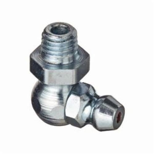 Alemite® 1911-B1 90 deg Thread Forming Grease Fitting Zerk, 1/4-28 SAE-LT Male Taper Thread, 3/4 in OAL, 13/64 in L Shank, Steel, Trivalent Zinc Plated