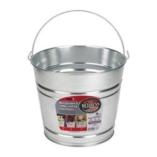 Behrens 1212GS Weather Resistant Storage Pail, 12 qt, Galvanized Steel