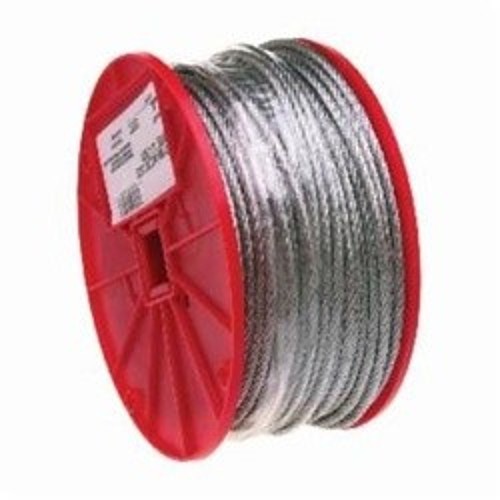 Campbell® 7000627 High Strength Cable, 3/16 in Cable, 250 ft L, 7 x 19 Strand, 840 lb Load, Galvanized Steel