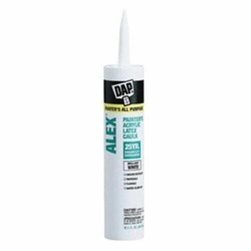DAP® 18670 Painter's Acrylic Latex Caulk, 10.1 oz Container Size Range, Cartridge Container, White, Applicable Materials: Wood, Plaster, Drywall and Masonry. Resists Cracking And Chalking